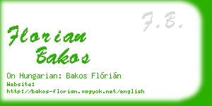 florian bakos business card